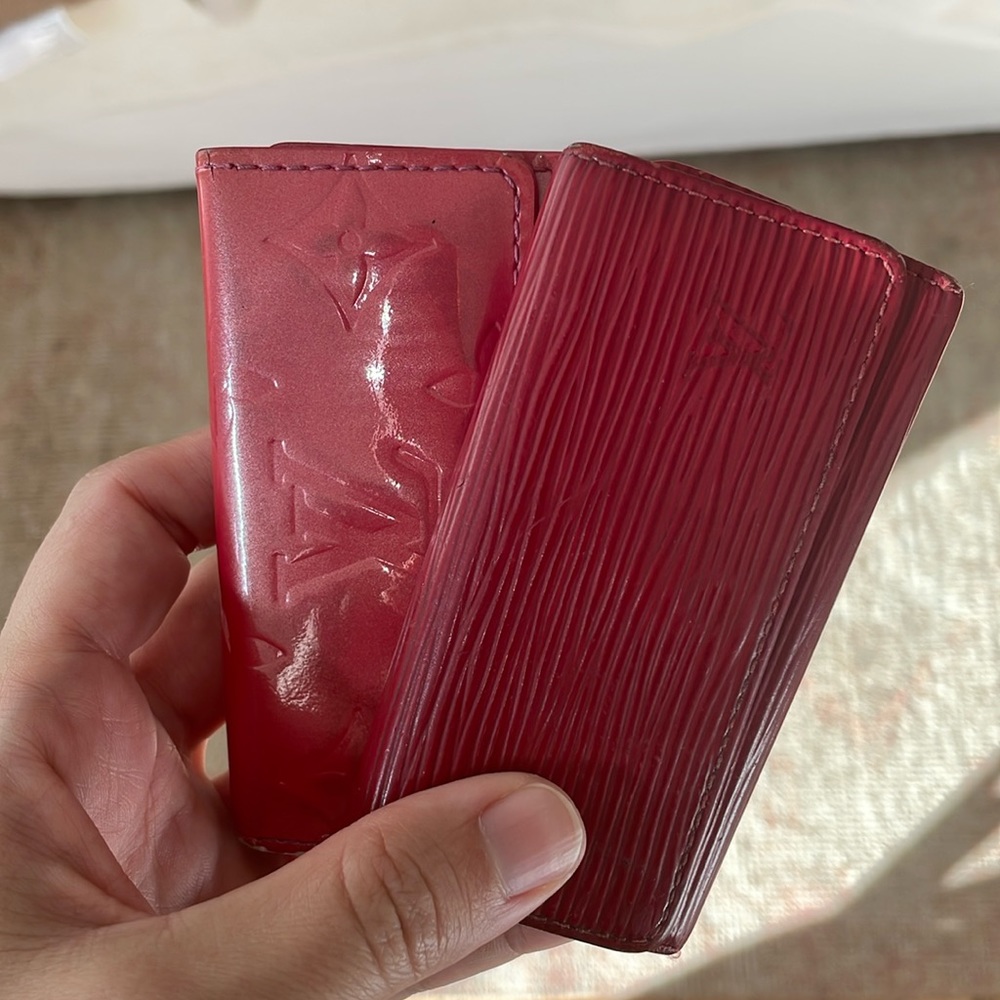 Set of 2 Louis Vuitton card key holders used authentic